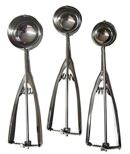 Ice Cream Scoop, 3 x Edelstahl 4/5/6 cm Scoop für Ice Cream Mash Lebensmittel Löffel Küche Ball von Wady