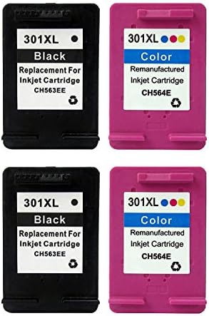 Bosumon 2 SET Ink Cartridge Replacement for HP 301XL Ink Cartridge Remanufactured for DeskJet 1000, 1050, 1050 A, 1050S, 1055,1510, 2000, 2050, 2050 A 2050ER, 2050se, 2054 A, 2510, 2540, 3000, 3010, 3050, 3050 A, 3050S, SE, 3050 ve, 3052 A 3054 A 3055 A 4500 (2 Black, 2 Colour)