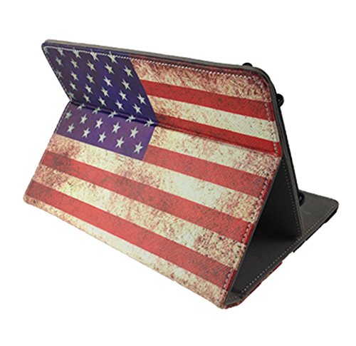 Amazon Kindle Fire HDX 7 / HD 7 Tablet Pc USA Tasche mit Aufstellfunktion – Old look Amerika Flage - 3