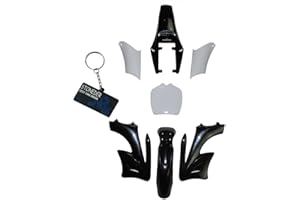 STONEDER - Kit de 7 pièces de carrosserie noires en plastique haute résistance Pour mini moto de cross chinoise 2 vitesses Apollo Orion 47cc - 49cc