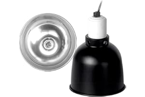 TEMU-SC Support de lampe pour reptile, Exoterra Dome Fixture Eclairage en aluminium pour Reptile/Amphibien Taille(5.5 inch-EU plug)(sans ampoule)