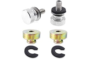 WeiSen 2 PCS Chrome Aluminum Fender Rear Seat Bolts Screw and Nut Base Billet Hard Anodized Fit 1996-2019 Harley Touring Dyna Softail SportsterFatbob Street Glide Road Glide and other models