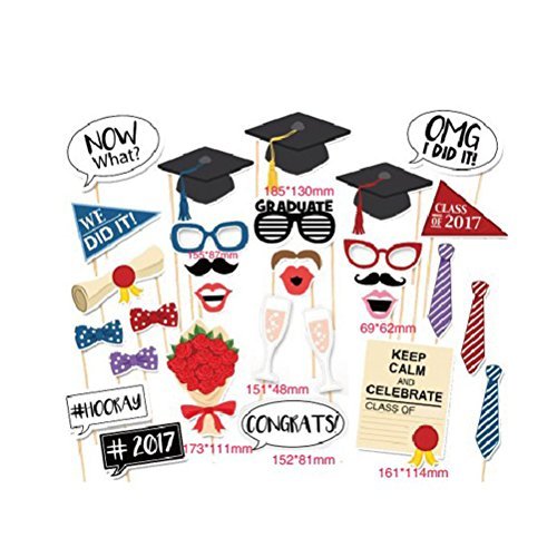 OULII Graduierung Foto Requisiten Graduierung Phtoto Stand Requisiten 2017 Graduation Party Dekorationen 30pcs - 7