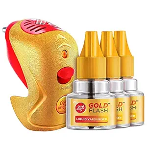 Good knight Gold Flash - Mosquito Repellent Combo Pack (Machine + 3 Refills), 4Pcs