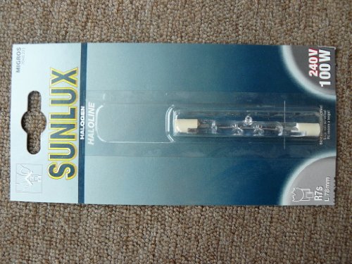 Preisvergleich Produktbild Sunlux Halogenstab, 100W, R7s, 78mm, 2000 Brennstunden, Made in Germany