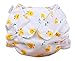 Set of 2 Cotton Diaper Pants Diapers Leak Proof Breathable Waterproof Yellow A