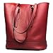 Produktbild Damen Tasche Mode Eimer Tasche Schulter Casual Handtasche Einfache Wild Shopping Dating (Farbe : Weinrot, Größe : Einheitsgröße)
