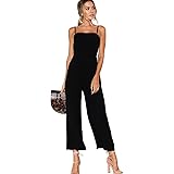RPAEOY Tuta Intera Donna Elegante Senza Maniche Jumpsuit Vita Alta A Gamba Larga Lungo Pantaloni Salopette Casual Per Cerimon