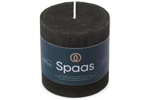 Spaas Rustic Pillar Candle 70/70 mm 25h, Black