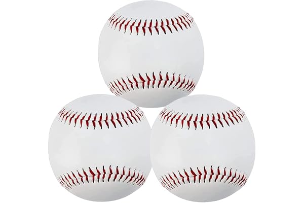 ZYYRSS tomma standard baseballbollar för vuxna och tonåringar, 22,9 cm, gjorda av mjukt läder, för lagspel, tävling, fångstträning, 3 stycken