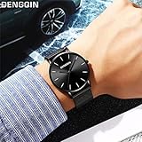 Altsommer Herren Business Quarz Uhr aus 2cm Edelstahl Mesh Armband Uhr,Armband mit Wasserdicht,Analog Quarzuhr Männer Lederarmbanduhr Damen Uhr Herren, 24cm Länge (A)