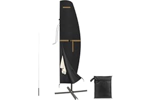 VANSHEIM Funda Sombrilla Jardín Funda de Parasol Grande Impermeable para Sombrillas Jardín de 2 a 4m de Diametro,Cubre Sombrilla Impermeable Durabilidad Anti UV Cubre Sombrilla Exterior 280x40/81/45cm