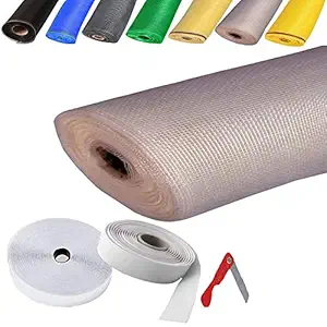 MESH MASTERS Fiber Glass Mosquito Net for Windows 4/5 feet(120/150 cm) 48/60 Inches 1 Year Guarantee Without Stitching (White) MM:45