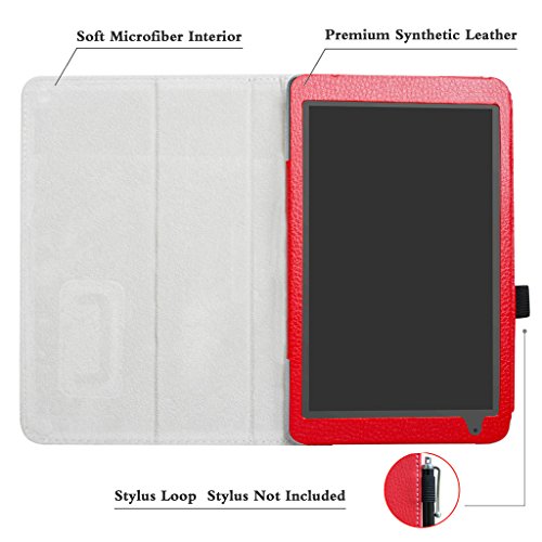 Archos 101b Oxygen hülle,Mama Mouth Folding Ständer Hülle Case mit Standfunktion für 10.1″ Archos 101b Oxygen Android 6.0 Tablet PC,Rot - 4