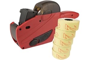 PB-Onlinehandel Preisauszeichner Set | UNO C6 Etikettier-Gerät | Hand-Auszeichner mit 7.500 Etiketten in beige permanent | robust und langlebig