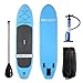 Produktbild Ancheer DA-01 303 cm PVC Aufblasbarer Stand Up Paddle Board, iSUP Board mit verstellbarem Paddel und Dual Action Pump und Rucksack, 15 cm Dick (AS10-BL)