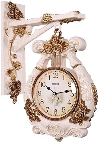 OOFYHOME Wall Clock European Fashion Hanging Clock Luxury Wall Clock Art Clock Silent Non-ticking Clock Double-side Clock Home Decor for Living Room Bedroom , # 2