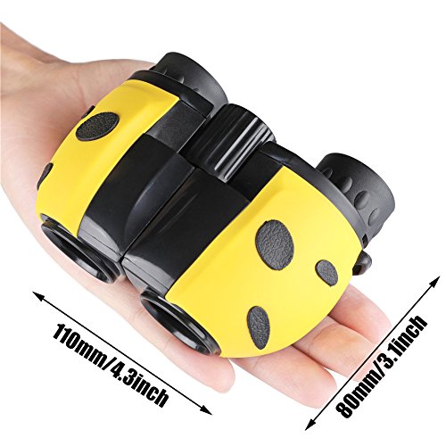 Kids Binoculars Compact Mini Binoculars for Children, Rubber 8x22 Adjustable Lightweight Binoculars Telescope Toy, Children Educational Toys for Bird Watching, Outdoors, Climbing, Mankn Boshile Series