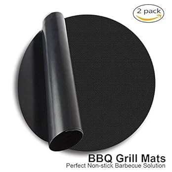 Moresave Runde Bbq Grill Matte Antihaft Hitzebestndig Barbecue Backen Grillen Matten Fr Gas Charcoal Electric Grills Und Oven 2 Stck Set 157 X157