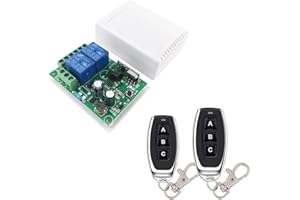 QIACHIP 433MHz RF Radio Telecomando Interruttore 2 Canali AC 220V 230V 240V Ricevitore relè senza fili con 2 trasmettitori per motore porta garage tapparelle luce