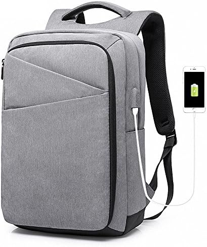 Business Laptop Backpack,Waterproof Travel Backpack with USB Charging Port&amp;Trolley Bag for College Student,Fits Under 15.6-Inch Laptop Notebook