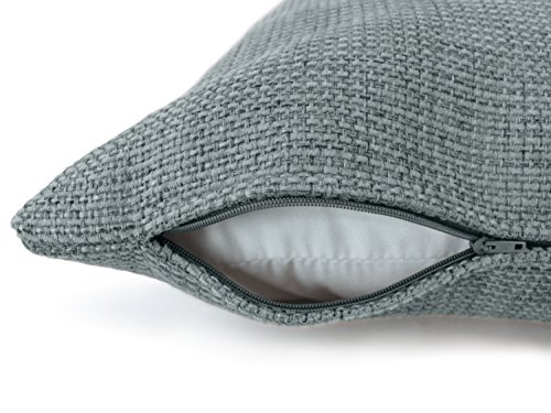 Doppelpack zum Sparpreis! 2 Kissenhüllen in Struktur-Optik – erhältlich in 23 modernen Farben und 3 verschiedenen Größen, 60 x 60 cm, silbergrau - 3