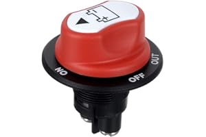 Jtron Battery Isolator Switch 12v 50A Car Battery Switch Mini 32v Max ON-OFF-OUT Battery Master Disconnect Switch for Car Boat Motorcycle (50A)