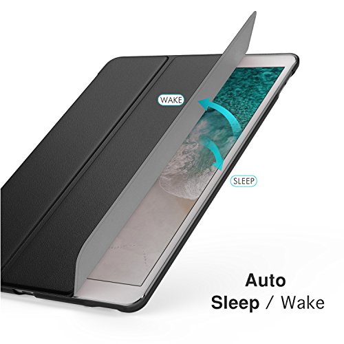 MoKo Hülle für Neu iPad Pro 12.9 2017 – PU Leder Tasche Schutzhülle Schale Smart Case mit Translucent Rücken Deckel, mit Auto Schlaf / Wach Funktion und Stanfunktion für Apple New iPad Pro 12.9 Zoll 2017 Tablet, Schwarz - 4