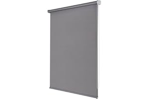 STORESBASIC Estor Opaco, Estor Enrollable 100% Blackout, Estor oscurante para Ventanas y Puertas, Night Gris - ESTORES BASIC, 140 x 250cm