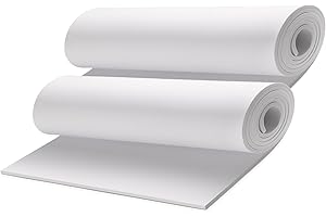 Pacco 2 Gomma EVA Bianca, MEARCOOH Schiuma EVA 5mm di spessore 35.5 x 150cm EVA Foam Cosplay, ad alta densità 86kg/m3 per il progetto di fai da te in costume (2PCS 5mm Bianca)