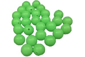 Sanfly Perles Pêche Lumineuses 200pcs en Caoutchouc Doux Flottant Fluorescent Vert Perles Pêche Diamètre 6mm