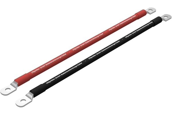 Offgridtec 1 m batterikabel 50 mm² båda sidor M8 öljetter, flamsäker