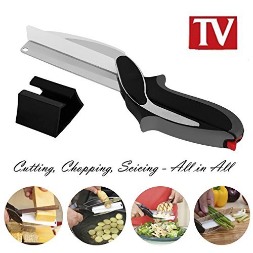 Intelligente 2 in 1 Scheren & Messer Schneidebrett Multifunktionale Zmsj Versatile Ergonomisches Design Küche Lebensmittel Chopper Gemüsehobel