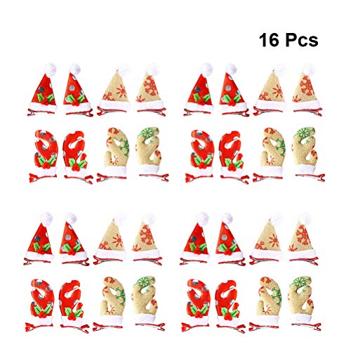 Preisvergleich Produktbild Toyvian 16 stücke Haarspangen mit Rentiergeweih Weihnachtsmütze Form Weihnachten Haarspangen Haarnadeln Weihnachten Urlaub Party Haarschmuck für Baby Kinder Mädchen