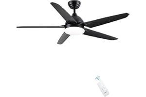 CJOY Ventilatore da Soffitto, 132 cm Ventilatore da Soffitto con Luce e Telecomando, Lampadario con Ventilatore da Soffitto LED Dimmerabile, 3 Temperatura di Colore