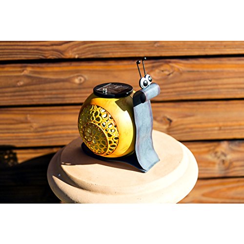 insatech LED Solar Solarleuchte Metallfigur SCHNECKE Gartendeko Figur Solarschnecke - 2