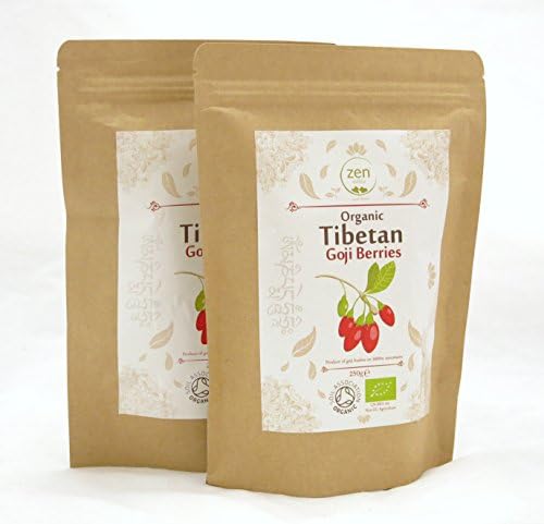 Zen Valley Organic Raw Goji Berries 500g (250g x 2), from Tibetan Plateau, certified by Soil Association