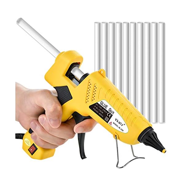 Heißklebepistole, Vkaiy 100 Watt Industriell Klebepistole mit 10PCS Transparente Klebesticks Heißklebesticks für DIY Kleine Handwerk Kunst & Handwerk & Dichtung und schnelle Reparaturen