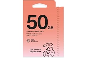 Three Mobile 50GB data pay as you go SIM