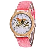 IG Invictus Damen Mode Casual Lederstrap Analog Quarz Runde Uhr T358 N Quarzuhr Rosa Quarz Uhr