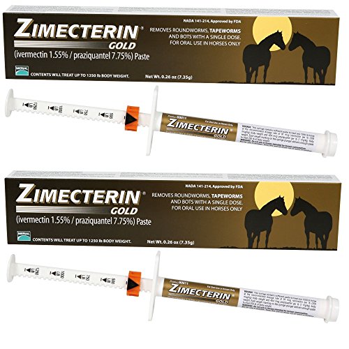 Merial ZIMECTERIN Gold 2 Tubos IVERMECTINA equino wormer PARASITES Tenia 7,75% Tube OTC