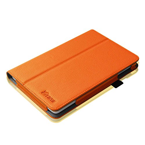 Fintie Odys Junior Tab 8 Pro Hülle Case – Slim Fit Folio Kunstleder Schutzhülle Cover Tasche mit Ständerfunktion und Stylus-Halterung für Odys Junior Tab 8 Pro 20,3cm (8 Zoll) Tablet-PC, Orange - 8