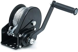 Dragon Winch Cabrestante manual 1200 lbs / 540 kg con gancho y cable de acero 10m. para embarcaciones pequeñas, motos, vehículos y talleres | torno manual con freno de fricción autobloqueante