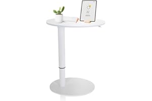 ‎HJH OFFICE hjh OFFICE 830055 Stehtisch höhenverstellbar Stand III Weiß Beistelltisch Pult mit Gasfeder, Höhe bis 104,5 cm