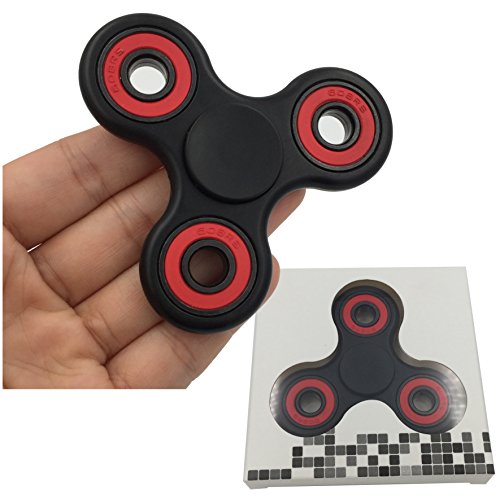 Steel Fidget Hand Toy Finger Spinner EDC Pocket Desk Focus ADHD (Black+Red) Steel Fidget Hand Toy Finger Spinner EDC Pocket Desk Focus ADHD (Black+Red)
