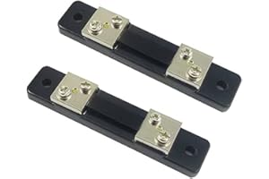 Aihasd 2 piezas 50A 75mV Resistencia de derivación del amperímetro para DC Medidor de corriente Amp Amperímetro de panel analógico