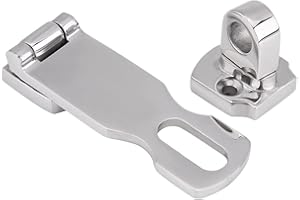 JENNGAOO Cerrojo Puerta de Acero Inoxidable Marino, Cierre de Abrazadera Escotilla de Barcos Alta Resistencia Con Montaje de Candado Giratorio - 3 X 1 In
