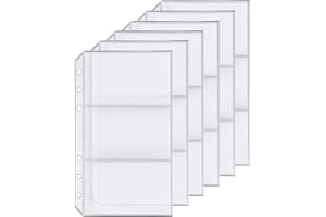 ZELTEN Paquete de 6 Carpetas de Plástico A6 con 6 Agujeros Organizador de Tarjetas de Visita Resistente al Agua (Porta tarjetas con nombre, A6)