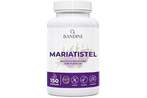 Bandini® Milk Thistle Lever Complex - 150 kapslar - Naturligt tillskott | av kronärtskocka, maskros och 80% silymarin - Med diuretisk, matsmältnings- och renande effekt - Högdoserad - HPLC-metod