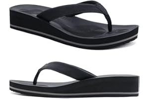 COFACE Flip Flops for Women With Comfortable Arch Support Ladies Fashion Platform Thong Sandals Soft Yoga Mat Sole For Beach/Indoor Outdoor